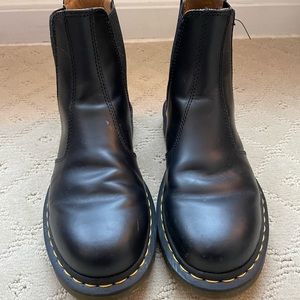 Dr. Martens black Chelsea boots size women’s 9 yellow stitching